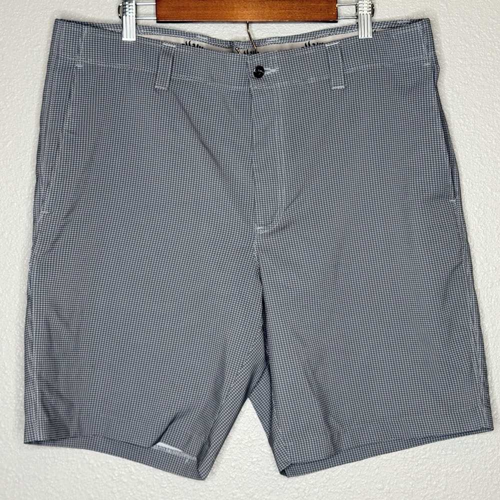 Callaway Golf Shorts Men's 38 Gray Micro Check Performance Stretch Flat Front